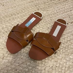 COPY - Zara Crossed Leather Flat Sandal